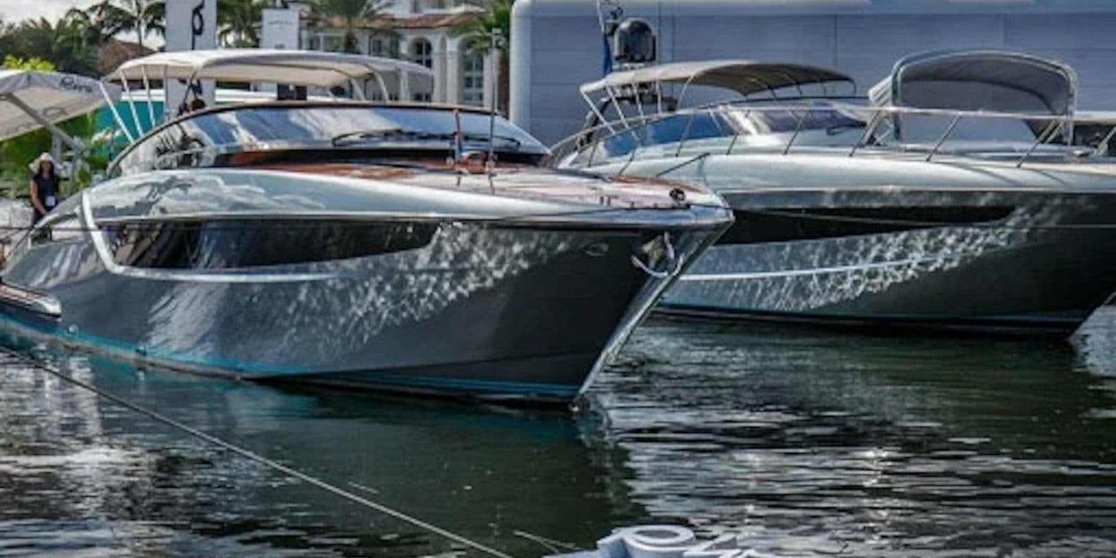 Yachts on the water at the Fort Lauderdale International Boat Show
