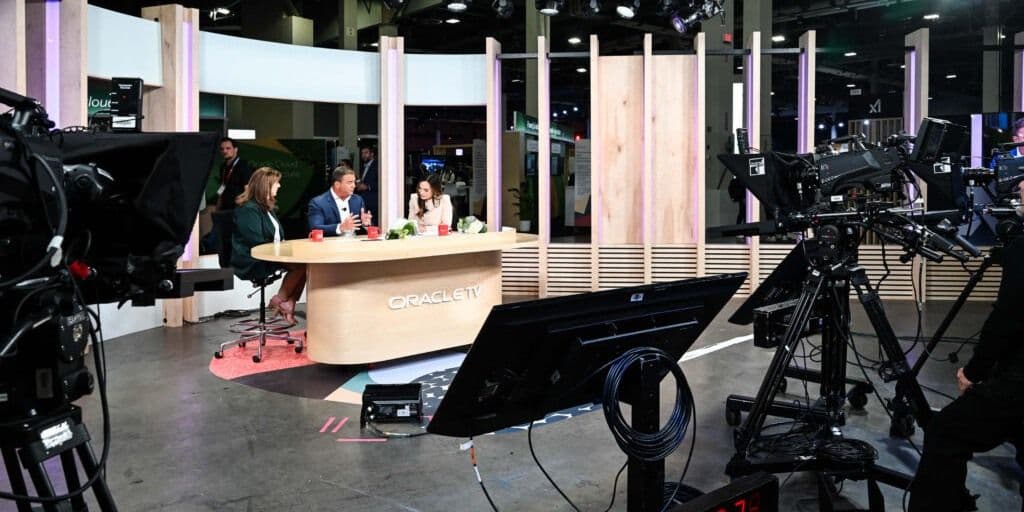 Oracle TV studio on the conference floor