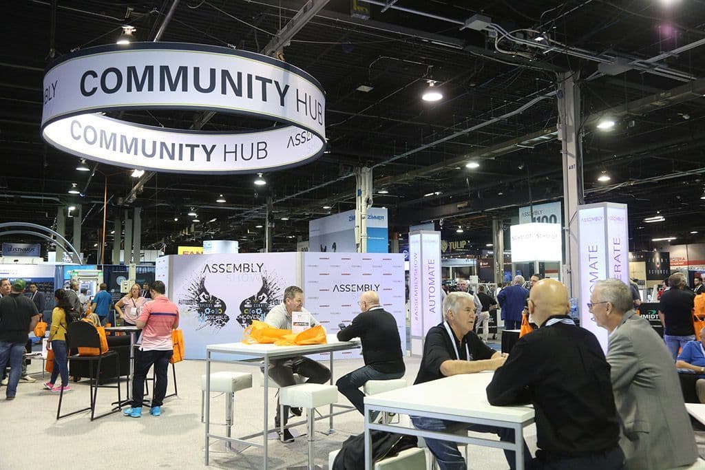 Community Hub meeting area on The ASSEMBLY Show floor in 2023