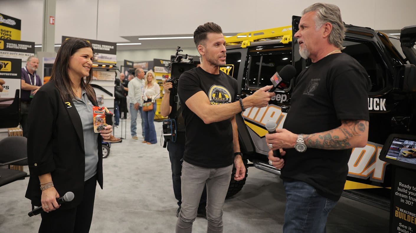 Booth interview with attendees at the 2025 SEMA Show