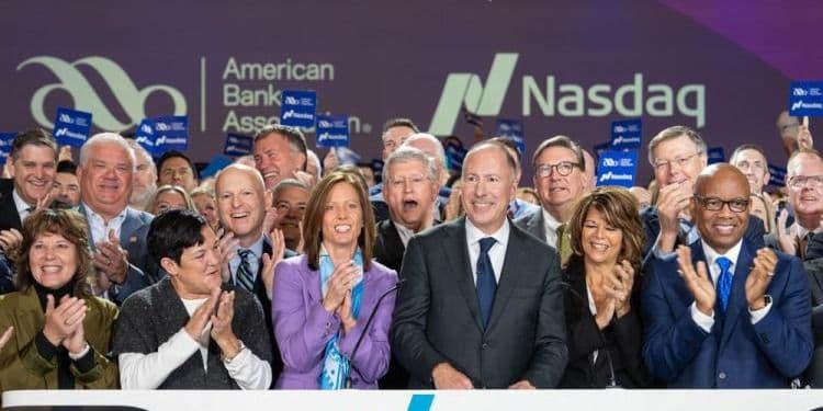 ABA Annual Convention attendees during the 2024 Nasdaq opening bell