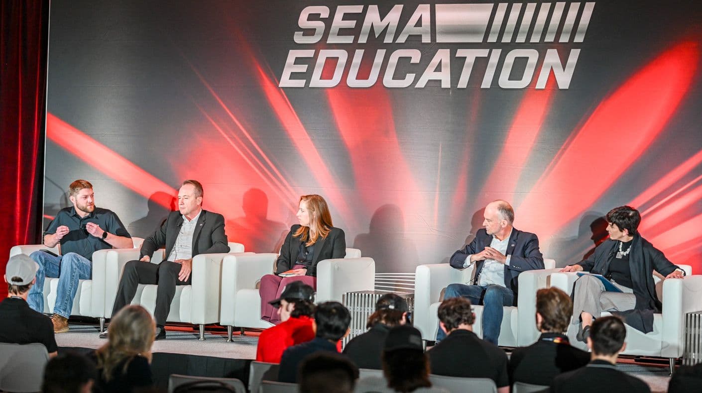 SEMA Education panel on the show floor at the 2025 SEMA Show